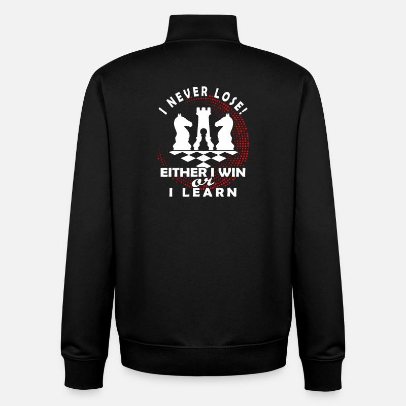 Schachmentalität: Gewinnen oder lernen - Unisex Organic Zip Sweatshirt von Stanley/Stella - Schwarz
