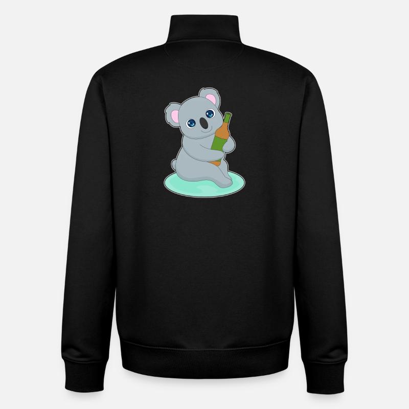 Koalaflaske øl - Stanley/Stella unisex sweatshirt med lynlås i økologisk - sort