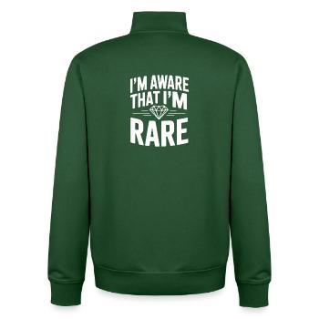 Mir ist bewusst, dass ich selten bin - Unisex Organic Zip Sweatshirt von Stanley/Stella - Flaschengrün - Hinten - AI Model Male 185 dark (185cm)