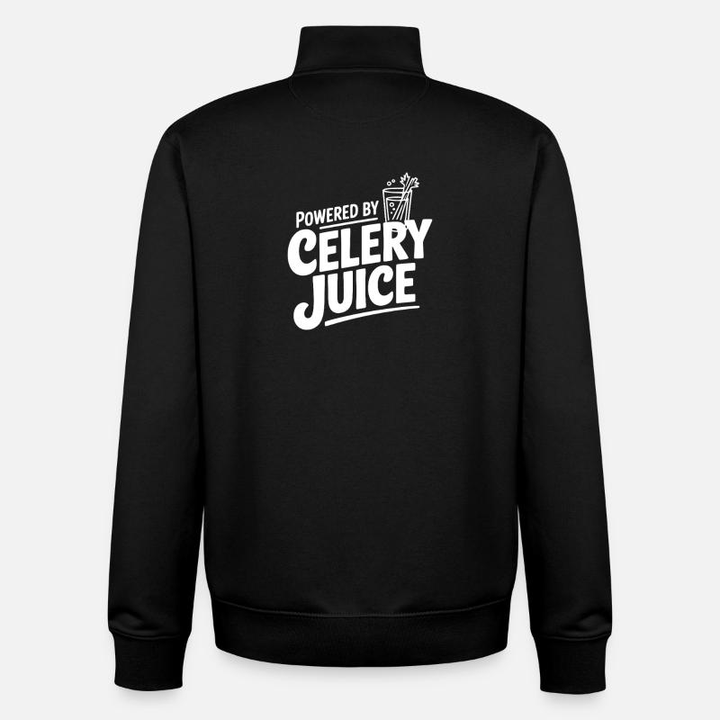 Powered by Celery Juice - Unisex Organic Zip Sweatshirt by Stanley/Stella - black