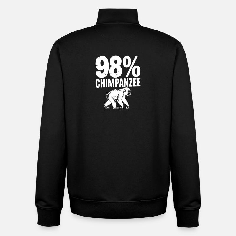 98 % Schimpansen - Unisex Organic Zip Sweatshirt von Stanley/Stella - Schwarz