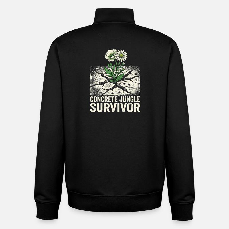 Concrete Jungle Survivor - Unisex Organic Zip Sweatshirt by Stanley/Stella - black