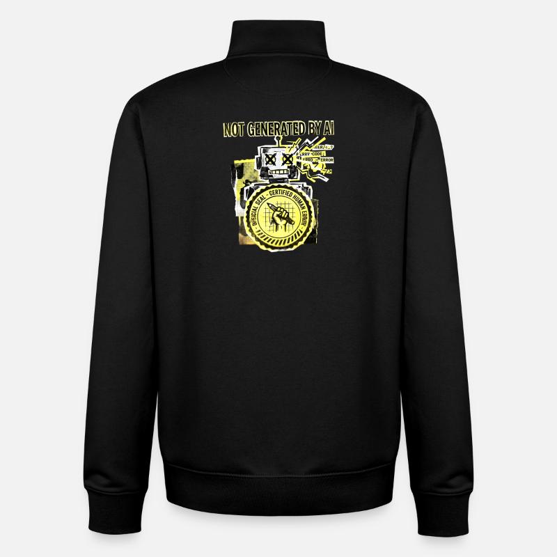 AI Human Error - Unisex Organic Zip Sweatshirt by Stanley/Stella - black