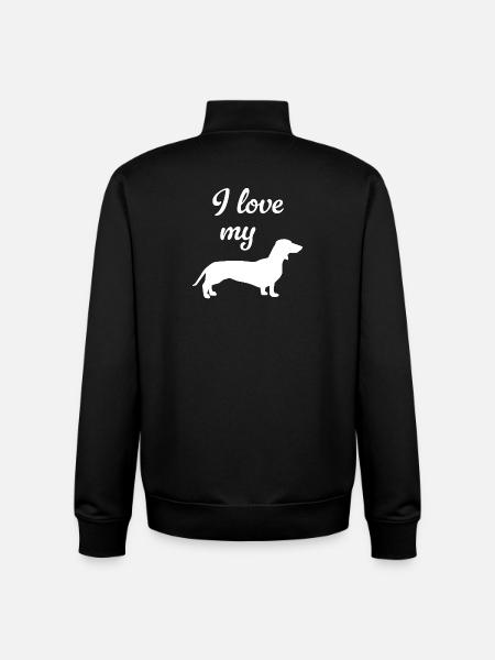 Jeg elsker min gravhund fanmaster Mistress Paw - Stanley/Stella unisex sweatshirt med lynlås i økologisk - sort