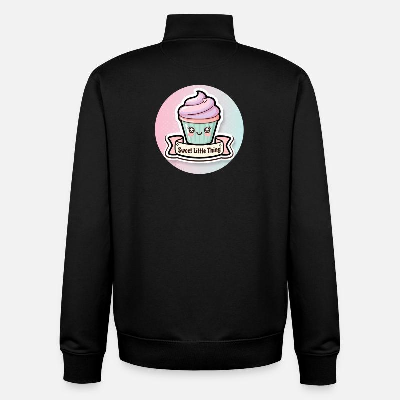 Süßer Cupcake mit Herzchen - Unisex Organic Zip Sweatshirt von Stanley/Stella - Schwarz