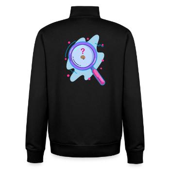 Searching for the brain with a magnifying glass - Unisex Organic Zip Sweatshirt by Stanley/Stella - black - Back - AI Model Male 185 light (185cm)