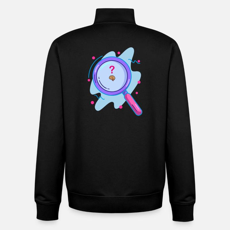 Gehirn mit der Lupe suchen - Unisex Organic Zip Sweatshirt von Stanley/Stella - Schwarz