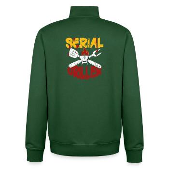 Serial Griller Series Grillmeister - Unisex Organic Zip Sweatshirt by Stanley/Stella - bottle green - Back - AI Model Male 185 dark (185cm)