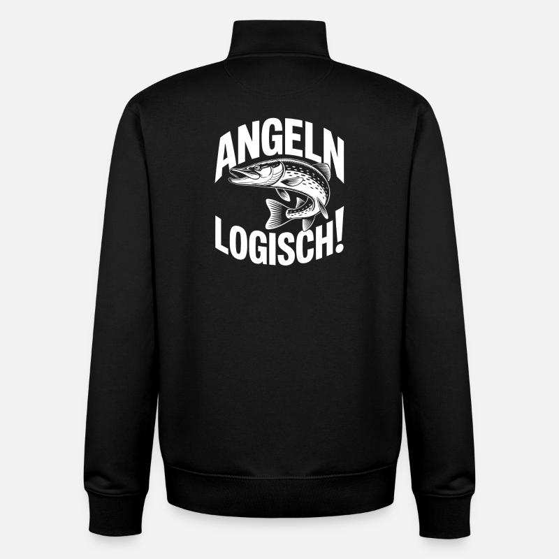 Angeln Logisch - Unisex Organic Zip Sweatshirt von Stanley/Stella - Schwarz
