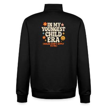 Dans l’humour de l’ère de My Younger Child et de la famille des filles - Sweat zippé unisexe en coton bio Stanley/Stella - noir - Dos - AI Model Male 185 light (185cm)
