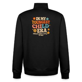 Dans l’humour de l’ère de My Younger Child et de la famille des filles - Sweat zippé unisexe en coton bio Stanley/Stella - noir - Dos - AI Model Male 185 light (185cm)