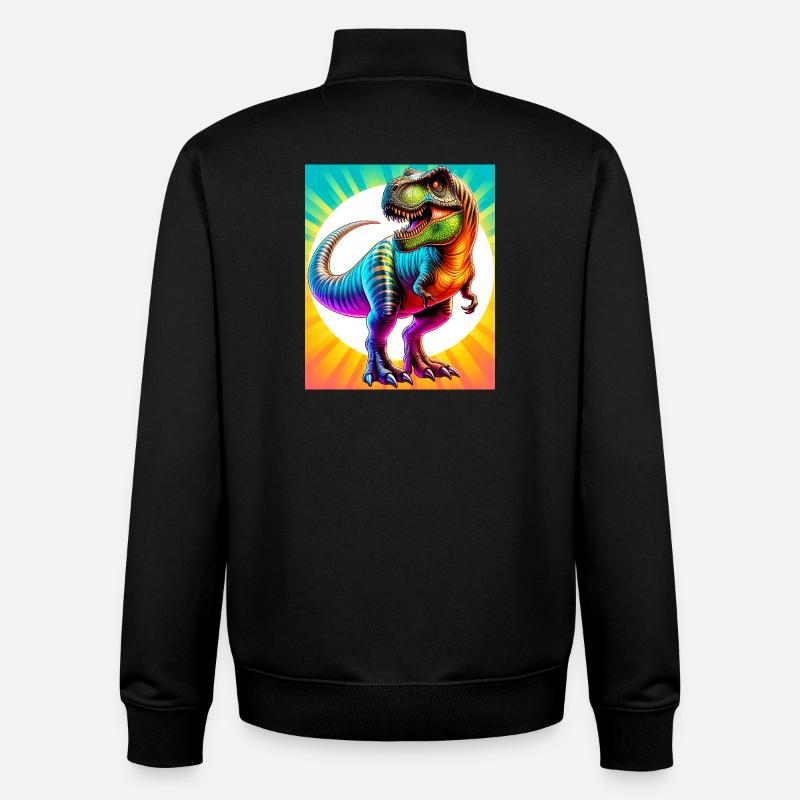 dinosaur - Unisex Organic Zip Sweatshirt by Stanley/Stella - black
