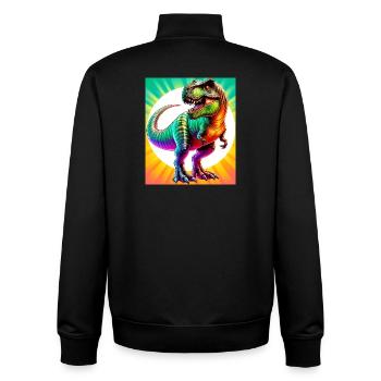 dinosaure - Sweat zippé unisexe en coton bio Stanley/Stella - noir - Dos - AI Model Male 185 light (185cm)