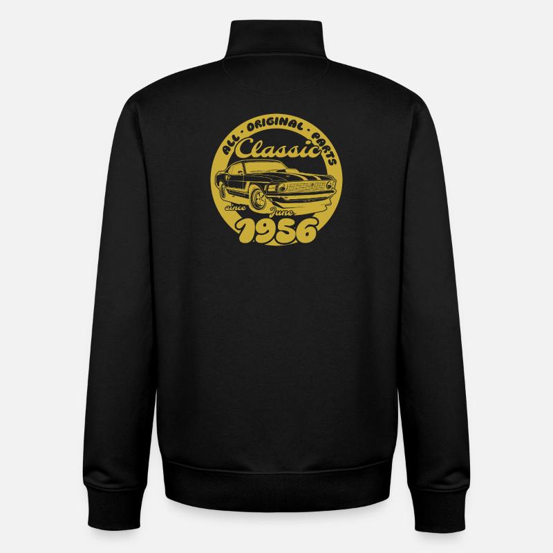 70e anniversaire - Classic Musclecar 06/1956 - Sweat zippé unisexe en coton bio Stanley/Stella - noir