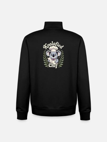 Funny Koalafied Chef Cute Koala Chef - Unisex Organic Zip Sweatshirt by Stanley/Stella - black