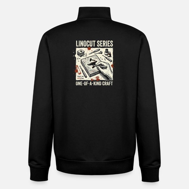 Linocut Series - Unisex Organic Zip Sweatshirt von Stanley/Stella - Schwarz