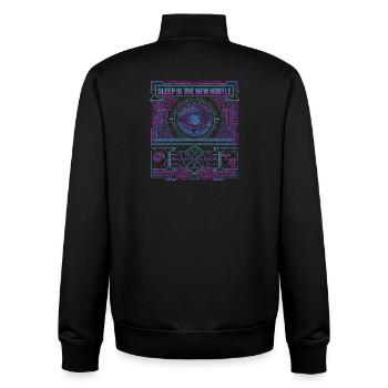 Hustle The Sleep - Unisex Organic Zip Sweatshirt by Stanley/Stella - black - Back - AI Model Male 185 light (185cm)