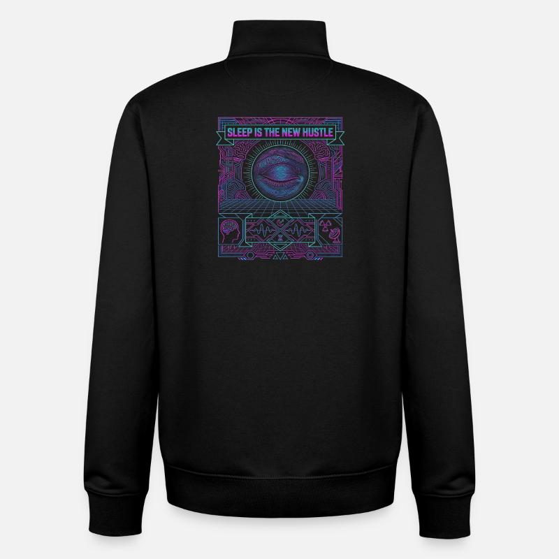 Pressez le sommeil - Sweat zippé unisexe en coton bio Stanley/Stella - noir