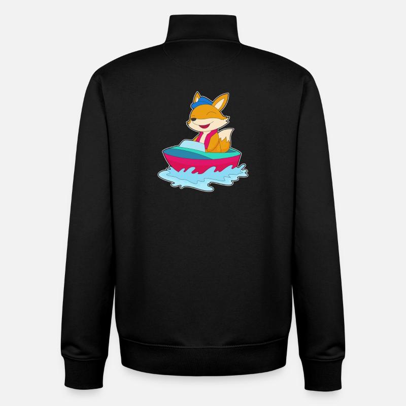 Fox Small Boat - Unisex Organic Zip Sweatshirt by Stanley/Stella - black