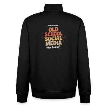 Altmodisches Social-Media-Amateurfunk - Unisex Organic Zip Sweatshirt von Stanley/Stella - Schwarz - Hinten - AI Model Male 185 light (185cm)