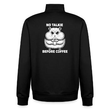 Kein Gespräch Vor Kaffee Liebhaber Hamster - Unisex Organic Zip Sweatshirt von Stanley/Stella - Schwarz - Hinten - AI Model Male 185 light (185cm)