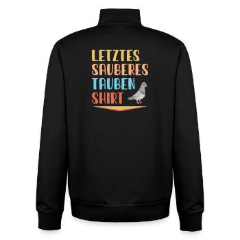 Taubenzüchter Taube Taubenzucht Spruch Brieftaube - Unisex Organic Zip Sweatshirt von Stanley/Stella - Schwarz - Hinten - AI Model Male 185 light (185cm)