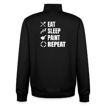 Eat Sleep Paint Repeat - Unisex Organic Zip Sweatshirt von Stanley/Stella - Schwarz - Hinten - AI Model Male 185 light (185cm)