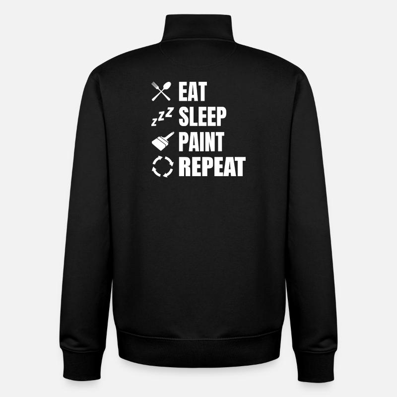 Eat Sleep Paint Repeat - Unisex Organic Zip Sweatshirt von Stanley/Stella - Schwarz