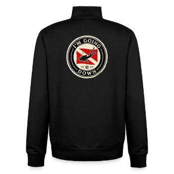 Drapeau de plongée sous-marine descendant rétro - Sweat zippé unisexe en coton bio Stanley/Stella - noir - Dos - AI Model Male 185 light (185cm)