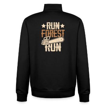 Sentier forestier Tronçonneuse Course vintage Course forestière - Sweat zippé unisexe en coton bio Stanley/Stella - noir - Dos - AI Model Male 185 light (185cm)