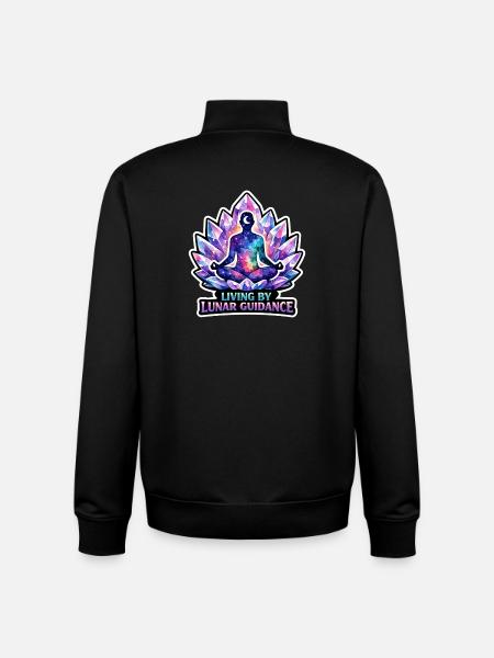 Moon Meditation, Moon Mindfulness, Spiritual - Unisex Organic Zip Sweatshirt by Stanley/Stella - black