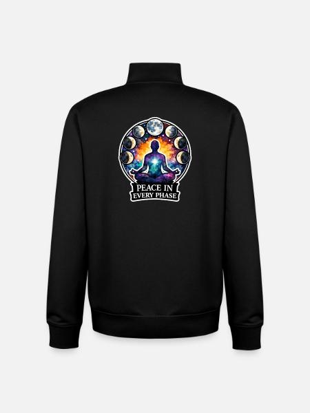 Moon Meditation, Moon Mindfulness, Spiritual - Unisex Organic Zip Sweatshirt by Stanley/Stella - black