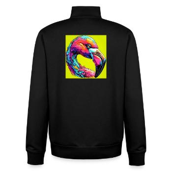 Flamingo - Unisex Organic Zip Sweatshirt von Stanley/Stella - Schwarz - Hinten - AI Model Male 185 light (185cm)