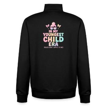 Dans l’humour de l’ère de My Younger Child et de la famille des filles - Sweat zippé unisexe en coton bio Stanley/Stella - noir - Dos - AI Model Male 185 light (185cm)