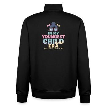 Dans l’humour de l’ère de My Younger Child et de la famille des filles - Sweat zippé unisexe en coton bio Stanley/Stella - noir - Dos - AI Model Male 185 light (185cm)