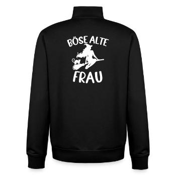 Evil Old Witch on the Broom - Unisex Organic Zip Sweatshirt by Stanley/Stella - black - Back - AI Model Male 185 light (185cm)