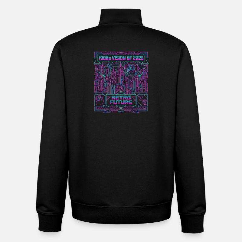 Old Vision Of Future - Unisex Organic Zip Sweatshirt von Stanley/Stella - Schwarz