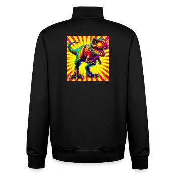 dinosaur - Unisex Organic Zip Sweatshirt by Stanley/Stella - black - Back - AI Model Male 185 light (185cm)