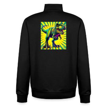 dinosaure - Sweat zippé unisexe en coton bio Stanley/Stella - noir - Dos - AI Model Male 185 light (185cm)