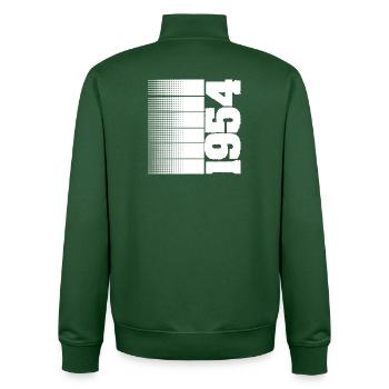 Hobby 1954 - Unisex Organic Zip Sweatshirt by Stanley/Stella - bottle green - Back - AI Model Male 185 dark (185cm)
