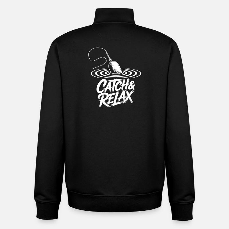 Angeln & Relax - Unisex Organic Zip Sweatshirt von Stanley/Stella - Schwarz