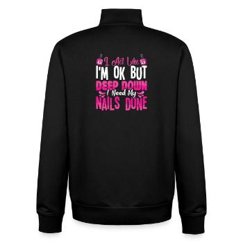 Nail Designer Nail Designer Cosmetics Nail Salon - Unisex Organic Zip Sweatshirt by Stanley/Stella - black - Back - AI Model Male 185 light (185cm)