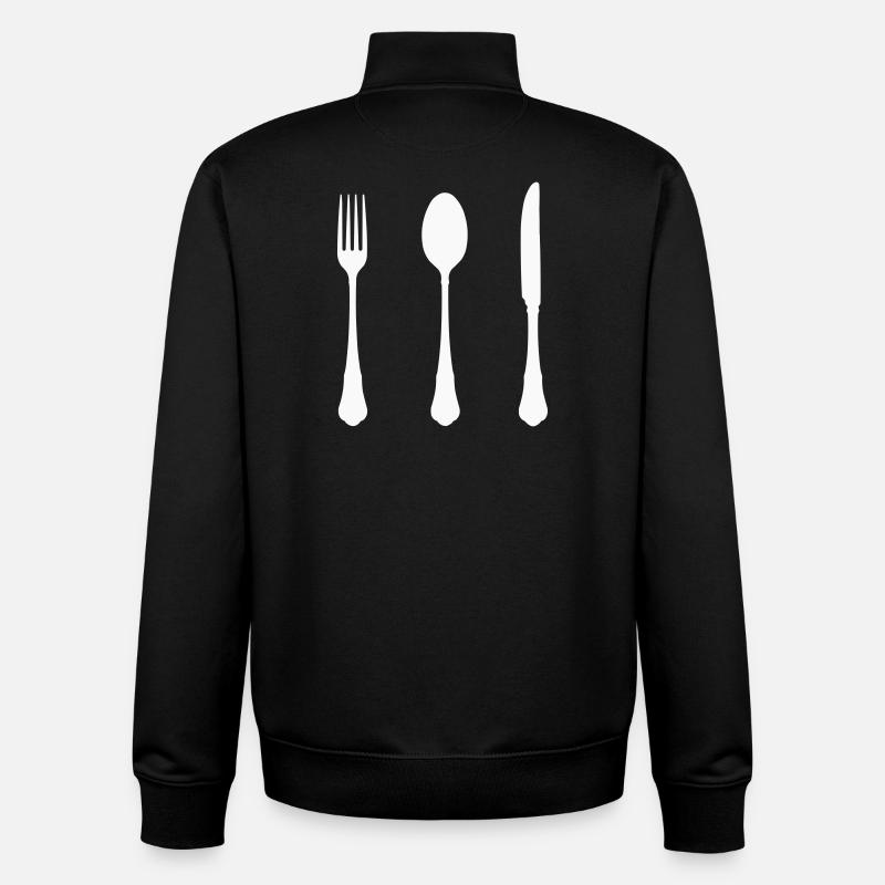 Conception de silhouettes de couverts - Sweat zippé unisexe en coton bio Stanley/Stella - noir