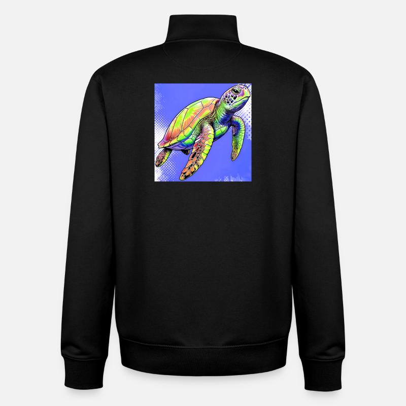 turtle - Unisex Organic Zip Sweatshirt by Stanley/Stella - black