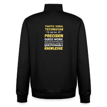 Traffic Signal Technician Precision Guess Work - Unisex Organic Zip Sweatshirt by Stanley/Stella - black - Back - AI Model Male 185 light (185cm)