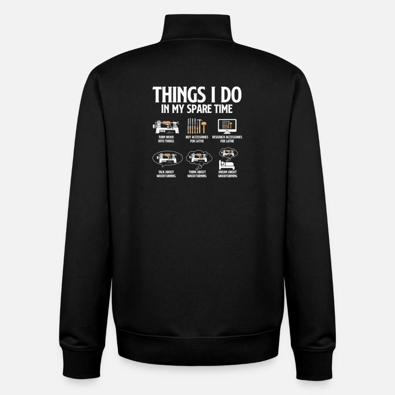 Holzdrehen-Freizeit-Drehkammer-Humor - Unisex Organic Zip Sweatshirt von Stanley/Stella - Schwarz