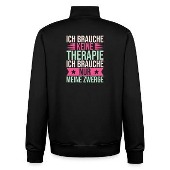 Gartenzwerg Brauche Keine Therapie Nur Zwerge - Unisex Organic Zip Sweatshirt von Stanley/Stella - Schwarz - Hinten - AI Model Male 185 light (185cm)