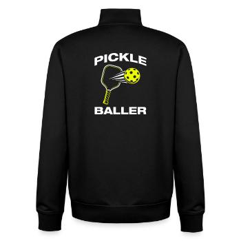 Pickle Baller Funny Pickleball Player - Unisex Organic Zip Sweatshirt by Stanley/Stella - black - Back - AI Model Male 185 light (185cm)