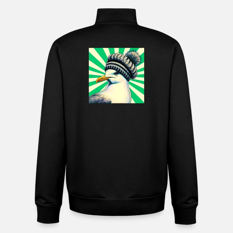 mouette - Sweat zippé unisexe en coton bio Stanley/Stella - noir