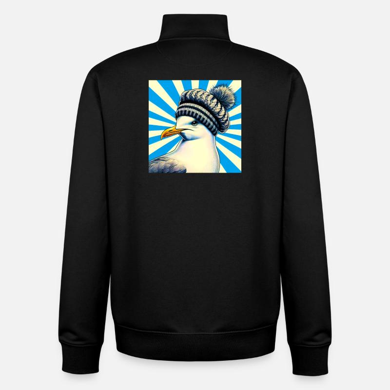 Möwe - Unisex Organic Zip Sweatshirt von Stanley/Stella - Schwarz